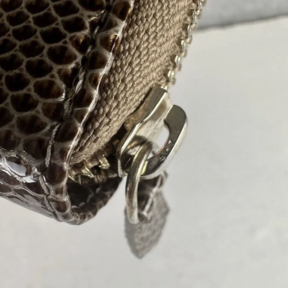 Versace Collection‎ Leather Medusa Brown Patent Zip Around Long Wallet Accordion